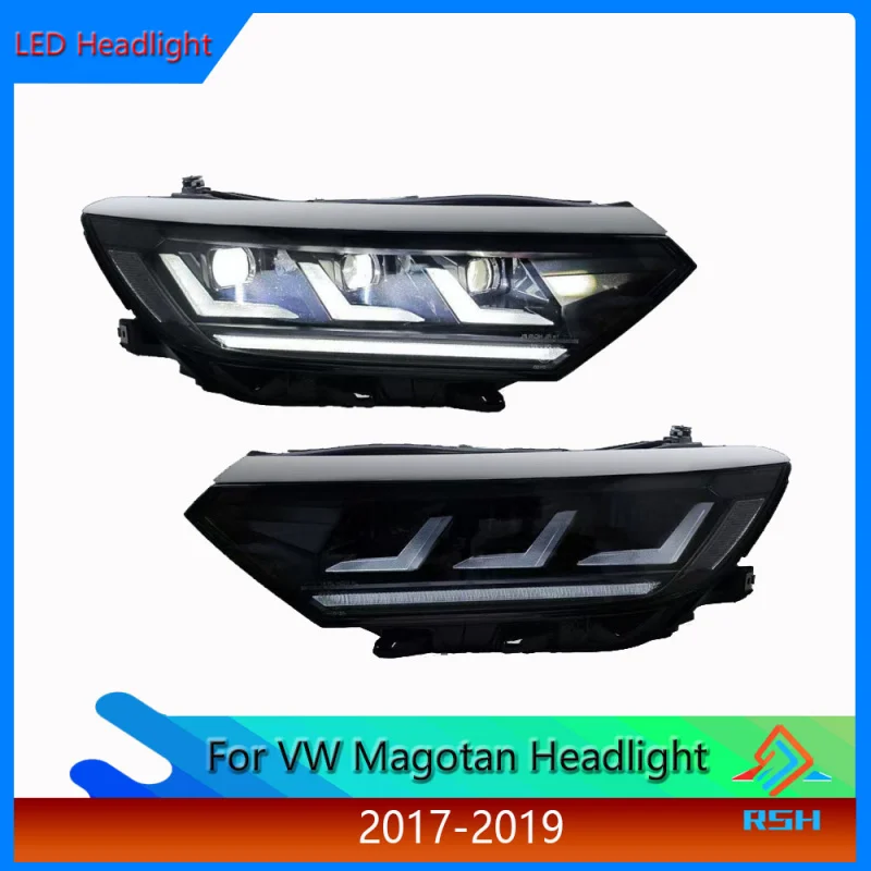 Headlight Assembly For Volkswagen Magotan & Passat 2017-2019 Modified LED Projectors DRL And Sequential Turn Signals Light