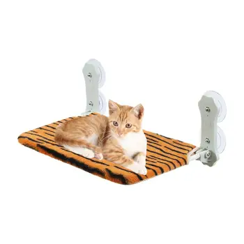 Window Cat Perch Cordless Cat Hammock With Suction Cup Cat Hammock Bed Folding Cat Window Seat For Indoor Cats Interior Walls