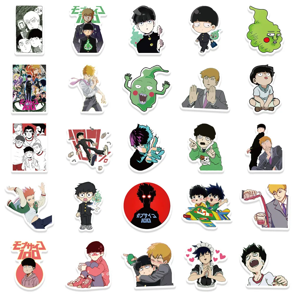 10/30/50pcs Cool Anime Mob Psycho 100 Graffiti Stickers Cartoon Decal for Skateboard Fridge Luggage Waterproof Sticker Wholesal