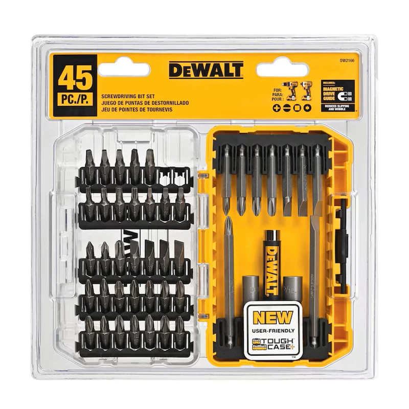 Imagem -06 - Dewalt-chave de Fenda Bit Grupo Aço Hex Shank Phillips Slotted Quadrado Double-ended Bits Ferramenta Elétrica Acessório Dw2166 45 Pcs