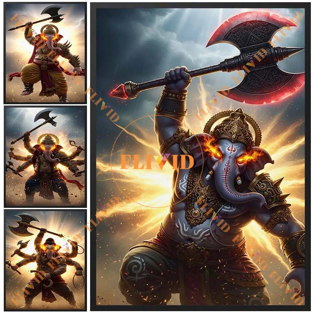 

Religion Garnesh Shiva's Son Hinduism Poster Wall Pictures For Church Home Decor Wall Art Canvas Painting Posters Unframed