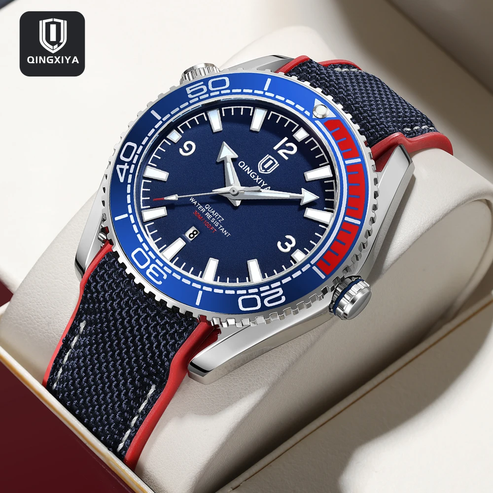 

QINGXIYA модные деловые мужские часы, лучший бренд, высокое качество, автоматическая дата, большой циферблат, силиконовый ремешок, спортивные кварцевые часы для него, подарки