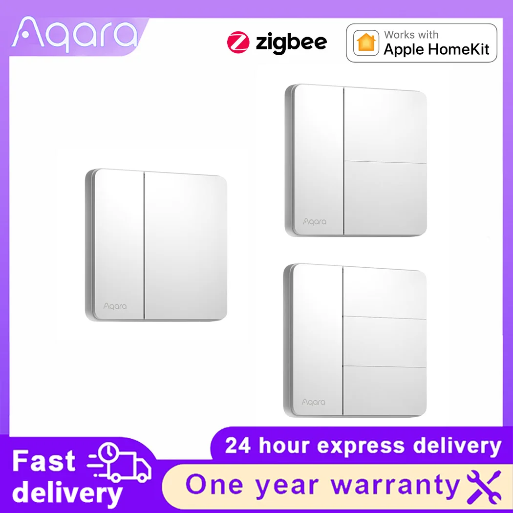 Aqara Z1 Zigbee 3 Smart Wall Switch More Control Single Live Neutral Wire Design for Mi Home HomeKit APP