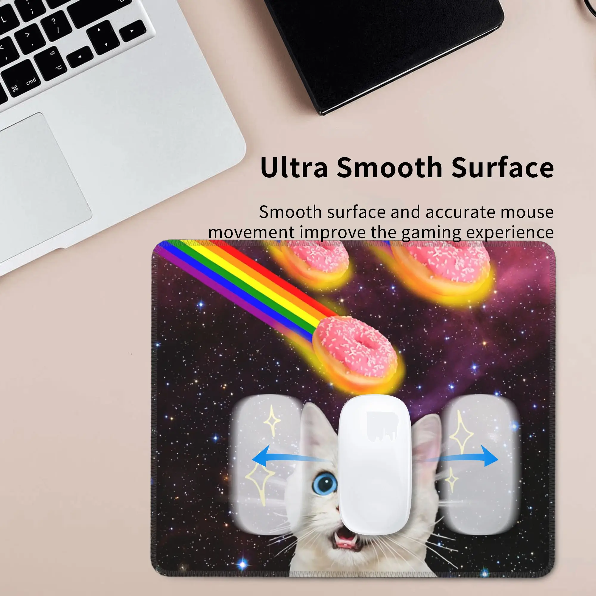 Meme Cat In Space Funny Mouse Pad Computer Keyboard Mouse Mat Gaming PC Laptop Desk Mat Office Accessories Table Mats