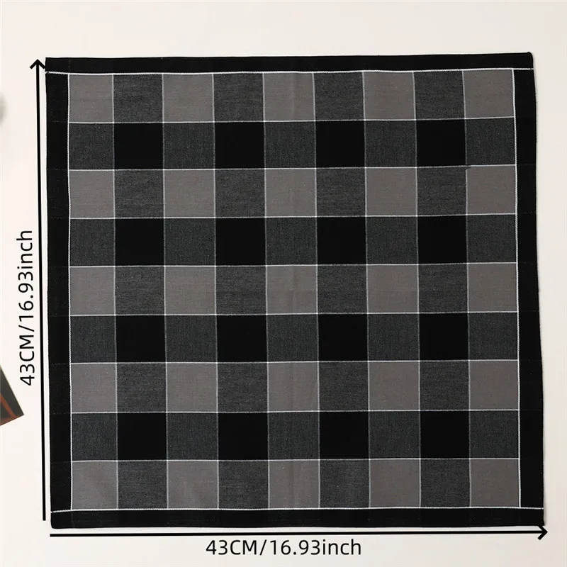 6 Stück 43 x 43 cm quadratisch, 100 % Baumwolle, dunkle Farbe, gestreift, kariert, für Herren, Taschentuch, Hochzeit, Party, Geschenk, Business-Taschentücher – Detail 7