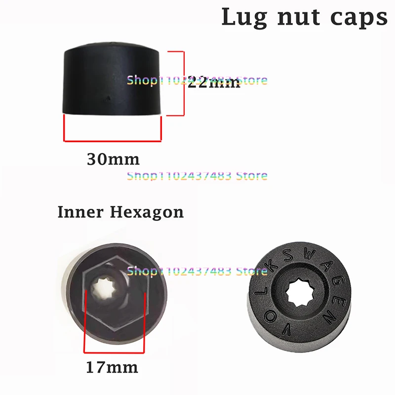 for VW Volkswagen Scirocco Tiguan Jetta Golf MK7 GTI Passat B5 CC Skoda Car Wheel 17mm Hex Lug Nut Bolt Decorations Covers Caps