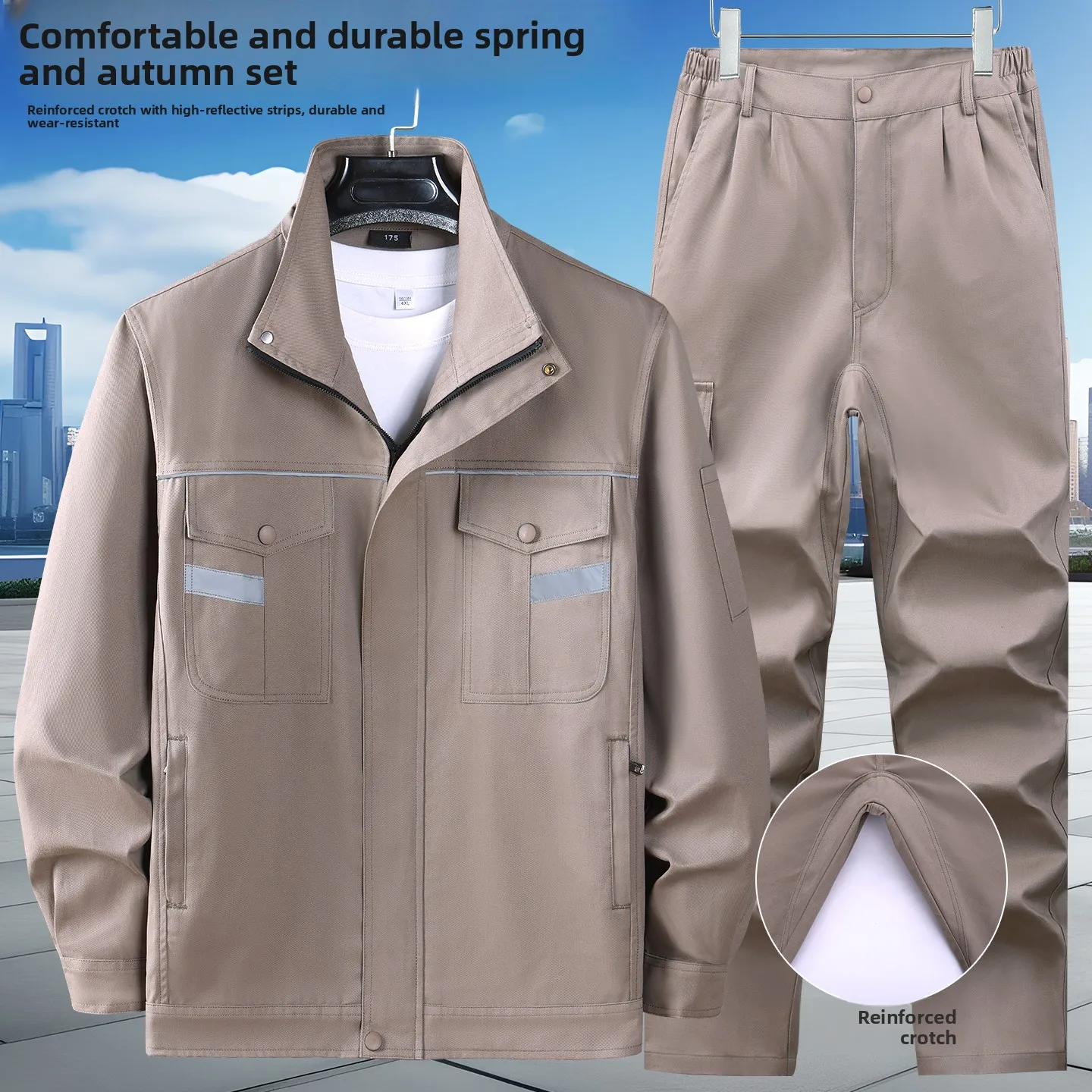 

Весенне-осенний рабочий костюм из чистого хлопка для мужчин: износостойкая спецодежда для сварщиков и авторемонта, защитная верхняя одежда для рабочих.