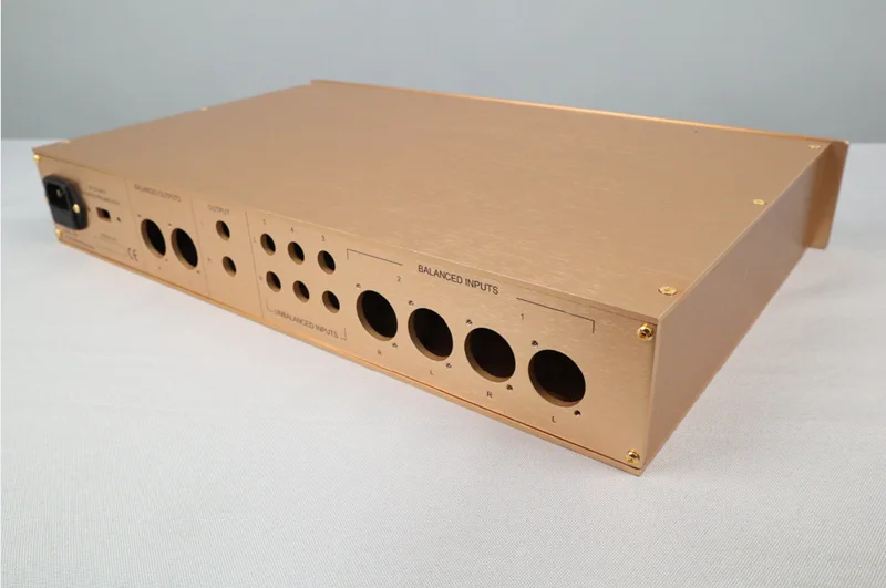 FM255 Width 444mm Height 68mm Depth 265mm Gold All Aluminum Amplifier Chassis Preamplifier Shell Enclosure / Case / DIY Box