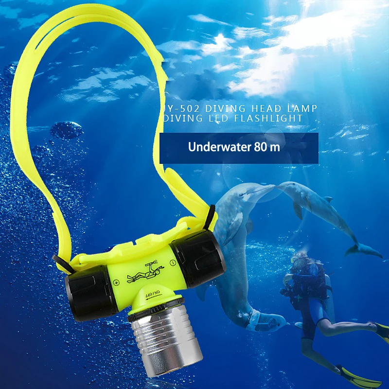 

LED IP68 Diving Strong Bald Head Light Outdoor Head Mounted Underwater Ultra Bright FIishing Light 5W Search Searchlight