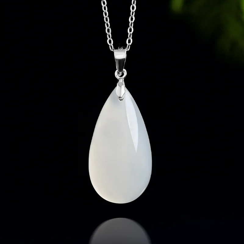 

Authentic Old Hotan White Jade Pendant S925 Silver Authentic Natural Jadeite Necklace Wholesale For Women's Jewelry Drop Ship