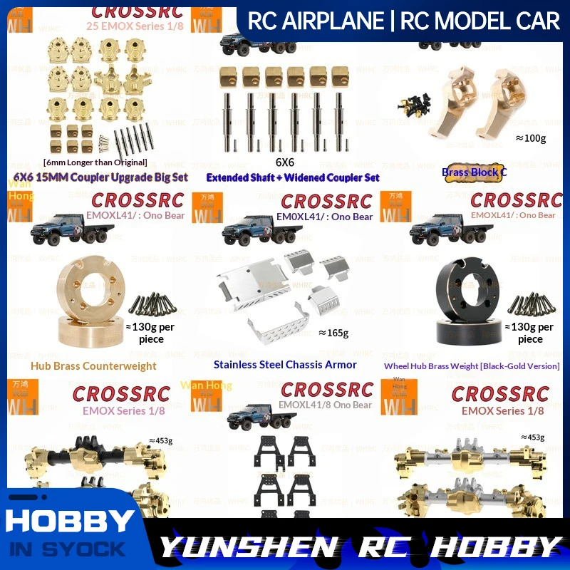Crossrc Emo Xl4 Upgraded Metal Accessories Armor Counterweight Steering Cup Rear Seat C-Seat Connector Set Front And Rear Axles