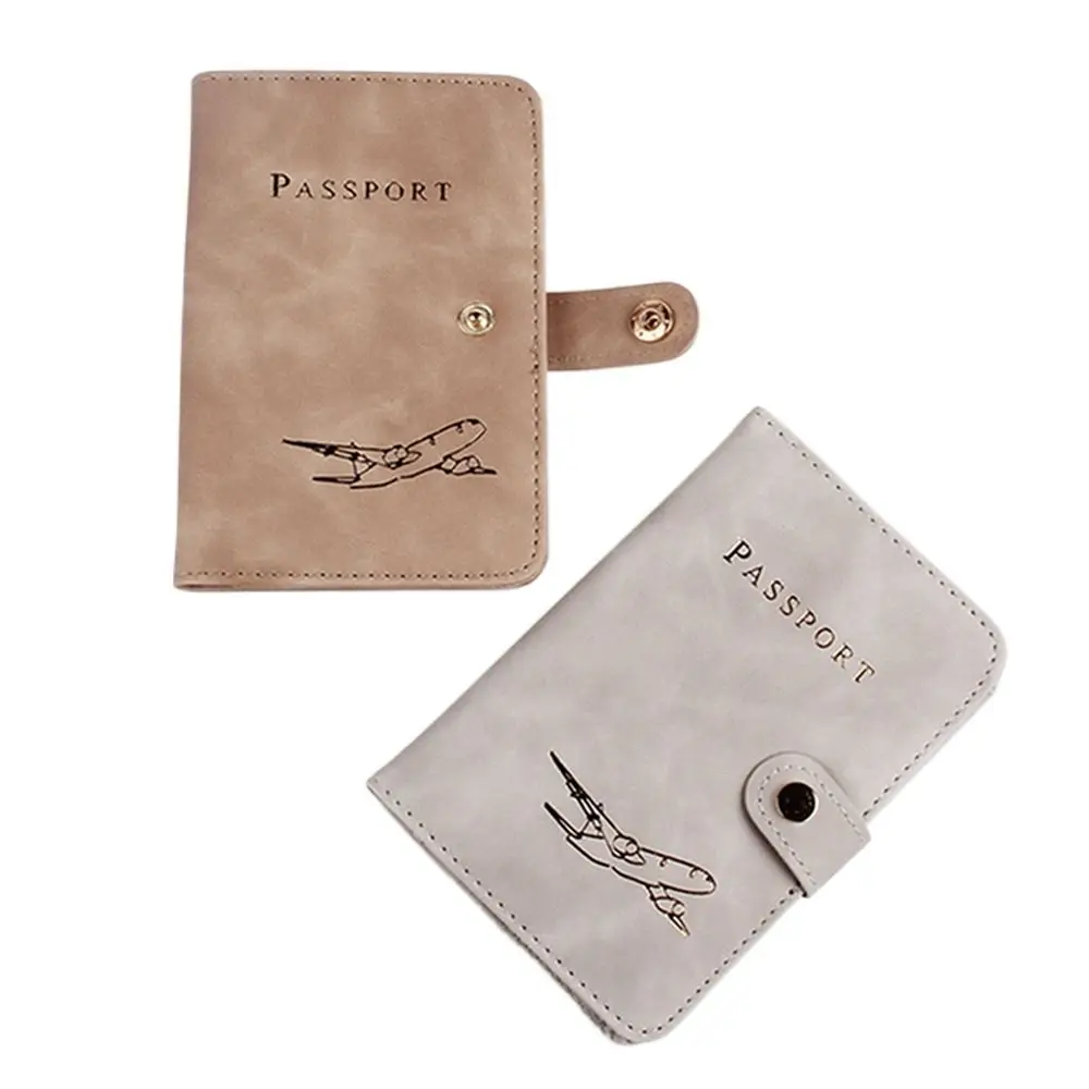 Funda de pasaporte de cuero PU multifunción, accesorios de viaje, billetera de viaje, Clip de pasaporte, soporte de pasaporte, avión, Check-in