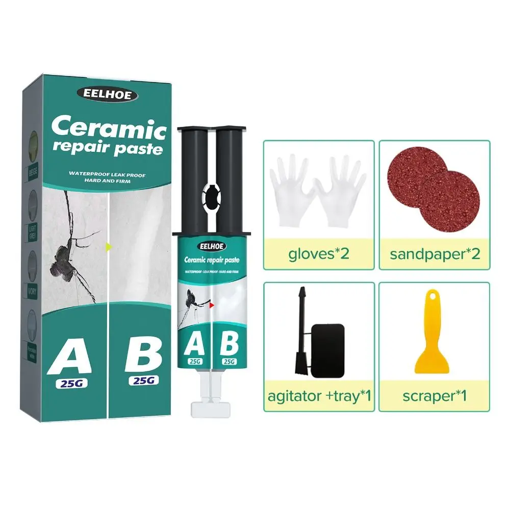 Corrosion Resistant Firm Easy to Use Tile Repair Paste Tile Repair AB Glue Set Ceramic Repair Paste for Repairing Cracks Dents