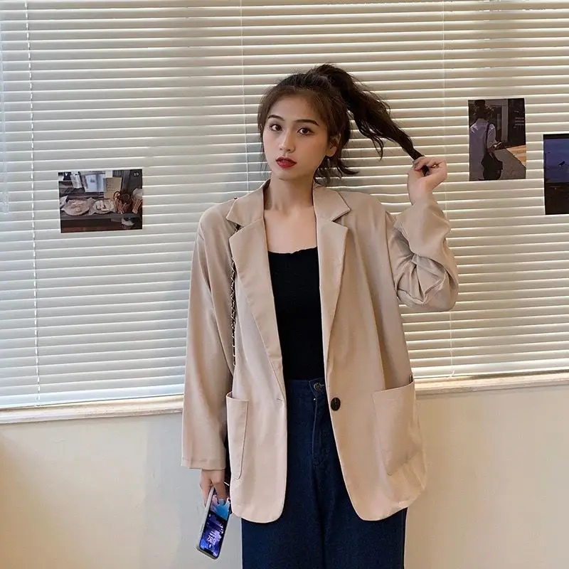 

Пиджаки женские однотонные тонкие универсальные Ins повседневная солнцезащитная уличная одежда в консервативном стиле с длинными рукавами женские винтажные модные уютные простые