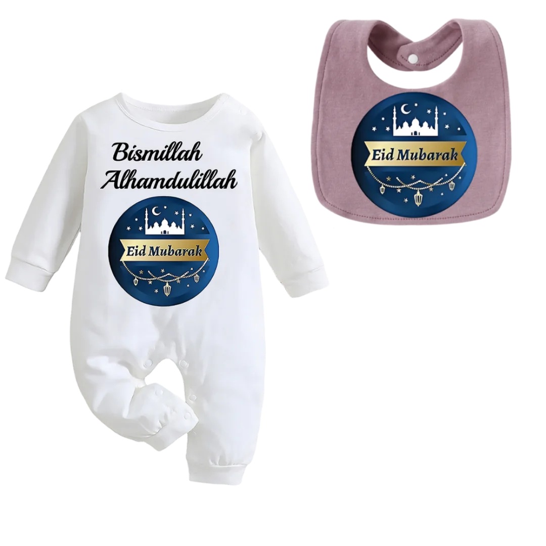 Baby Clothing For Sleep - Stijlvolle moslim baby slabbetje met bloemenprint,
