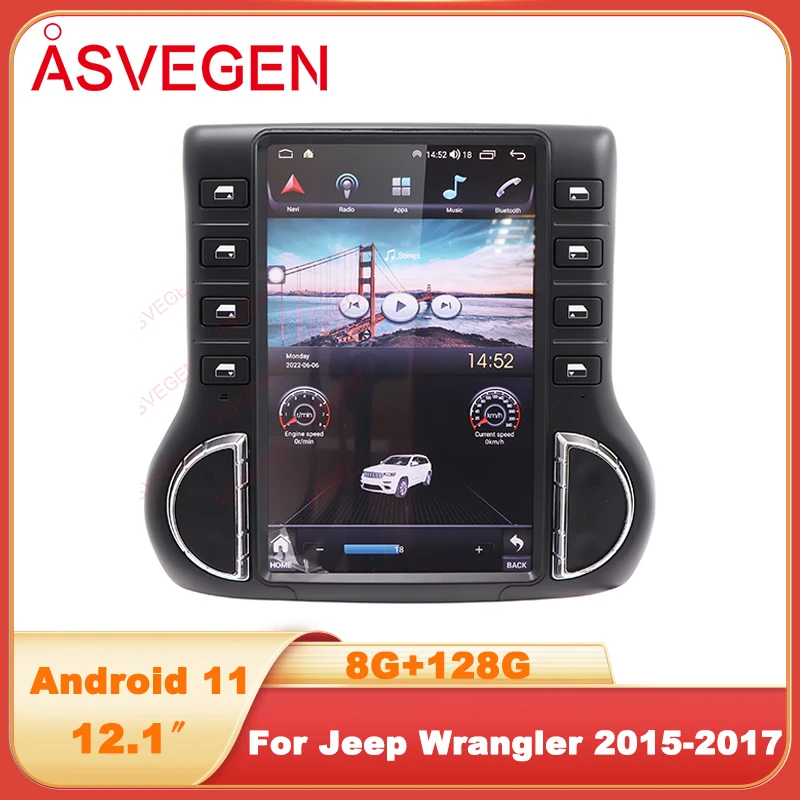 

12.1 Inch Car Stereo For Jeep Wrangler 2015-2017 Android 11Multimedia Auto Radio Audio Video GPS Navigation Player Screen