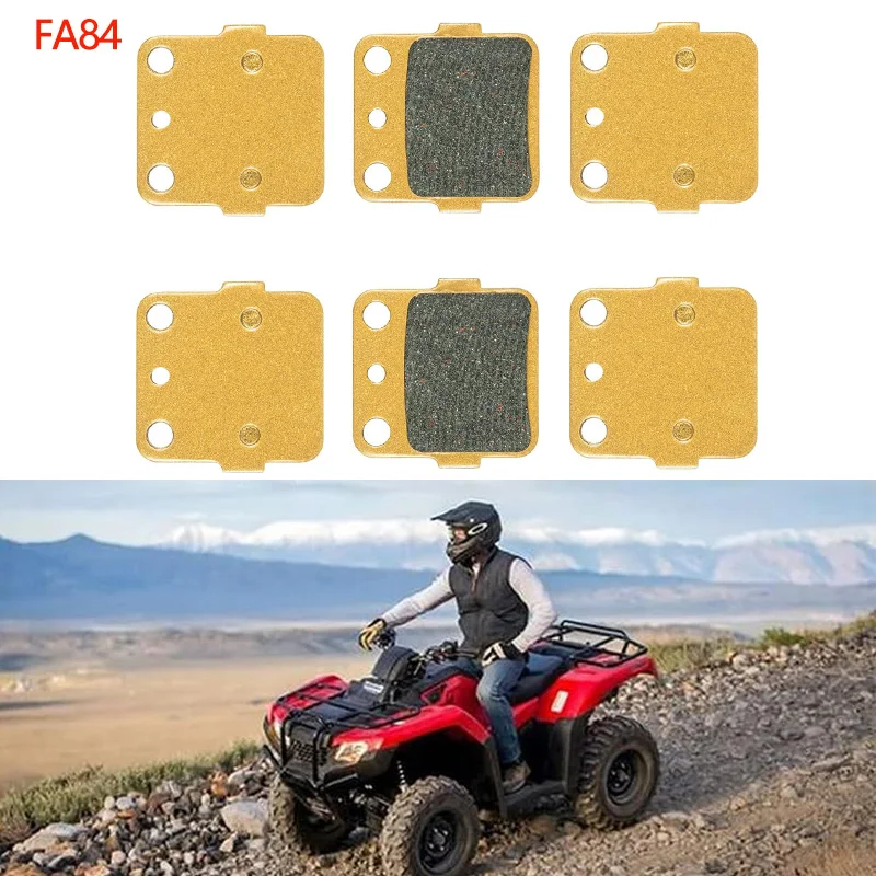 Front and Rear Brake Pads FA84 Fits for Honda FourTrax 300 Sportrax 400 TRX400X Yamaha Raptor 350 Raptor 660R 3 Sets