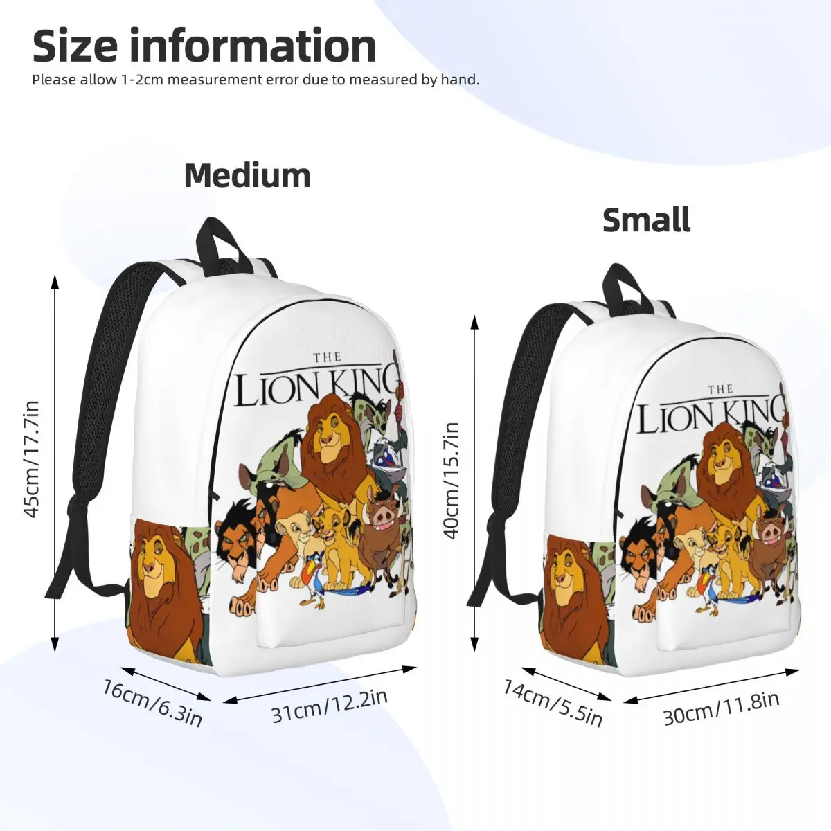 König der Löwen, Simba und seine Freunde, Safari, klassischer Rucksack, langlebig, für Schule, Wandern, Reisen, Tagesrucksack für Damen, College-Umhängetasche