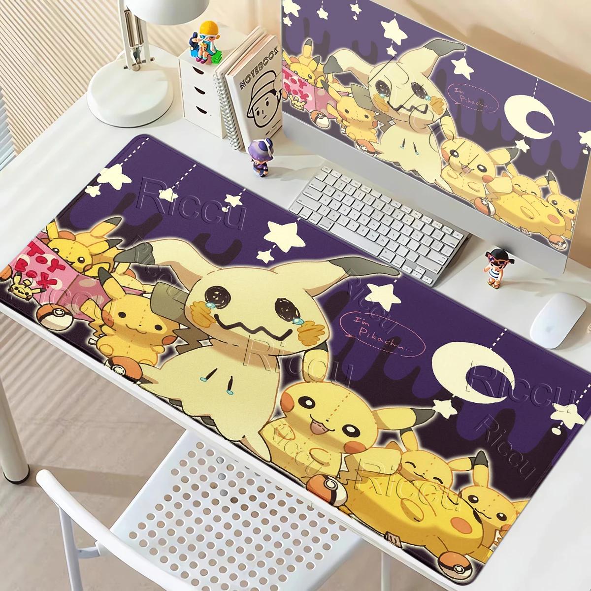 Pokemons Mimikyu Mousepad Mouse Pad Gamer Large Keyboard Rubber NonSlip Computer Carpet E-Sports Desk Mat PC Gamer Extended Mats