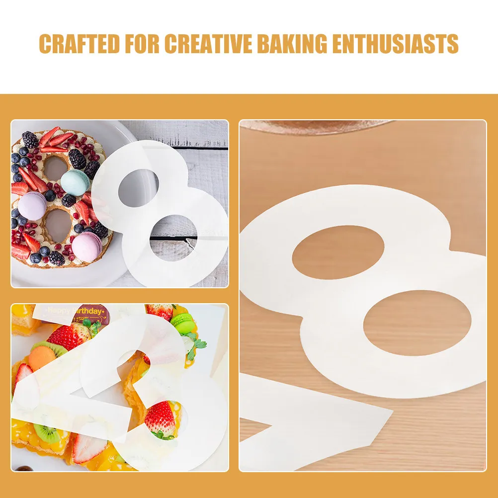 2Sets Cake Number Templates Plastic Baking Molds for Birthday Desserts Mousse Chocolate Fondant Decorating Silicone Alternative