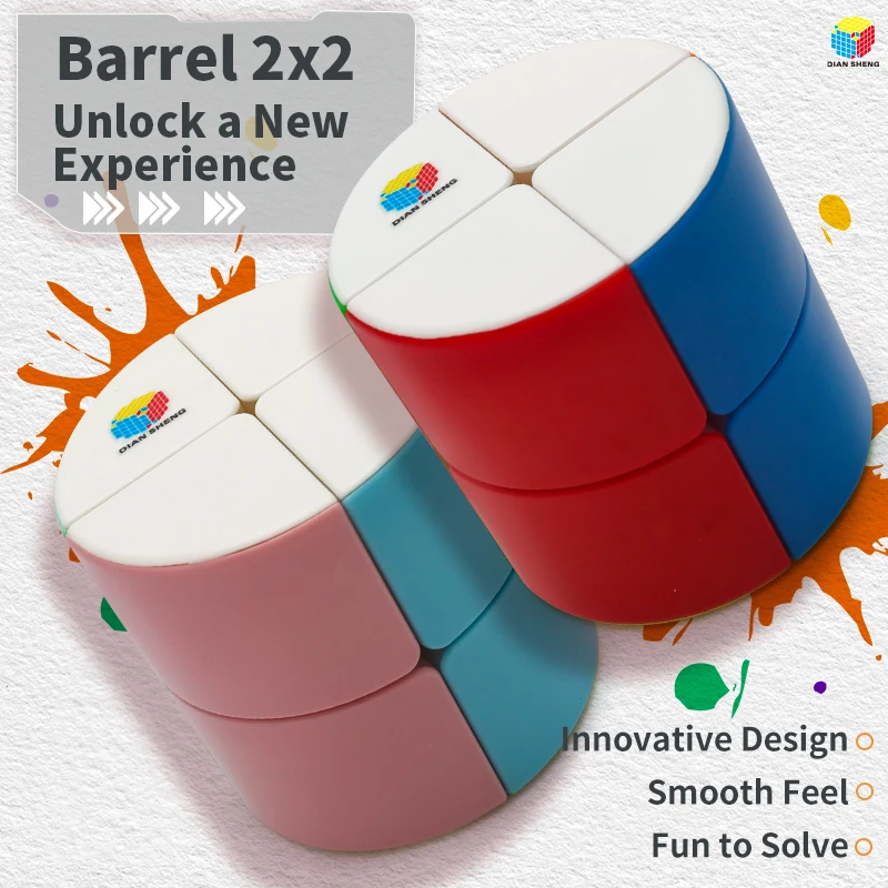 Diansheng Barrel 2x2 Cube Strange Shape Puzzle Stickerless Cube Puzzle Toys
