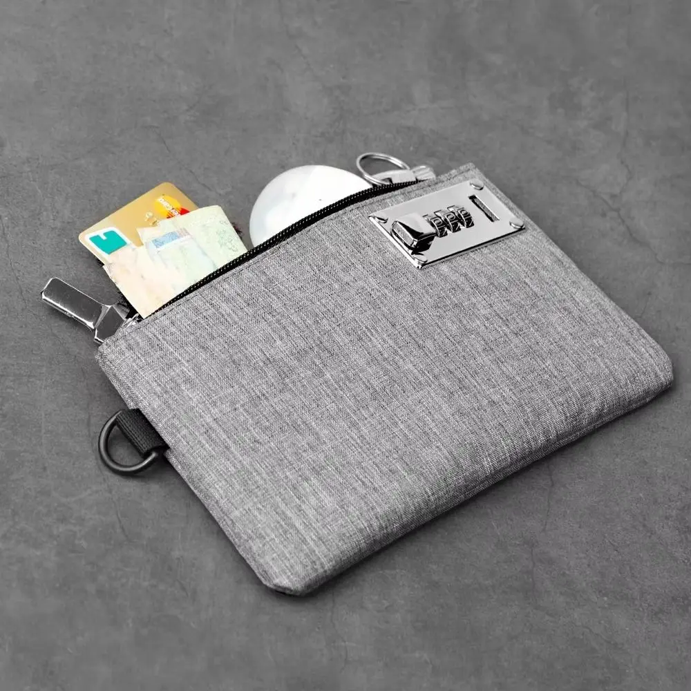 Münzbörse, abschließbare Geldtasche, Oxford-Gewebe, Anti-Diebstahl-Geldbörse mit Schloss, kompakte Größe, Handyhülle, Herren-Clutch, Kreditkartenetui – Detail 3