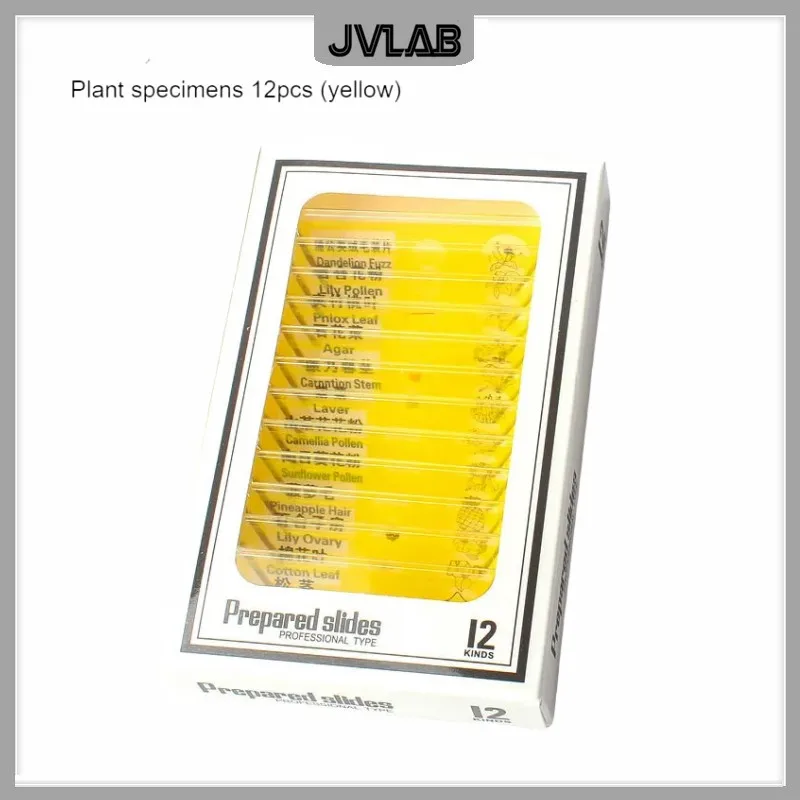 กล้องจุลทรรศน์สไลด์12เด็กมาตรฐานกล้องจุลทรรศน์พลาสติกพิเศษBio-Sliceตัวอย่างแมลงสัตว์พืชดอกไม้ตัวอย่างSlice