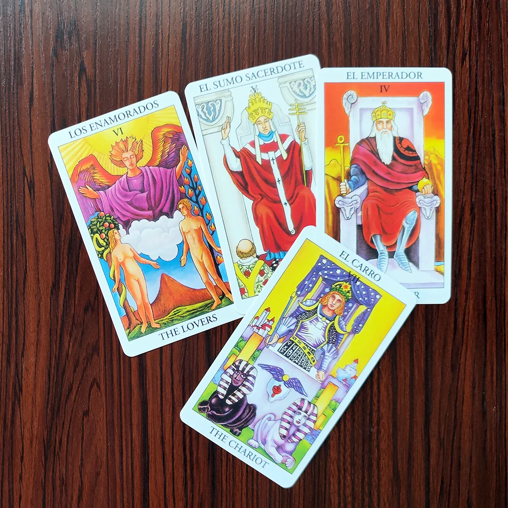 Cartes de Tarot en espagnol anglais, jeu de Divination pour débutants avec livre de guidage en anglais, prédictions d'astrologie
