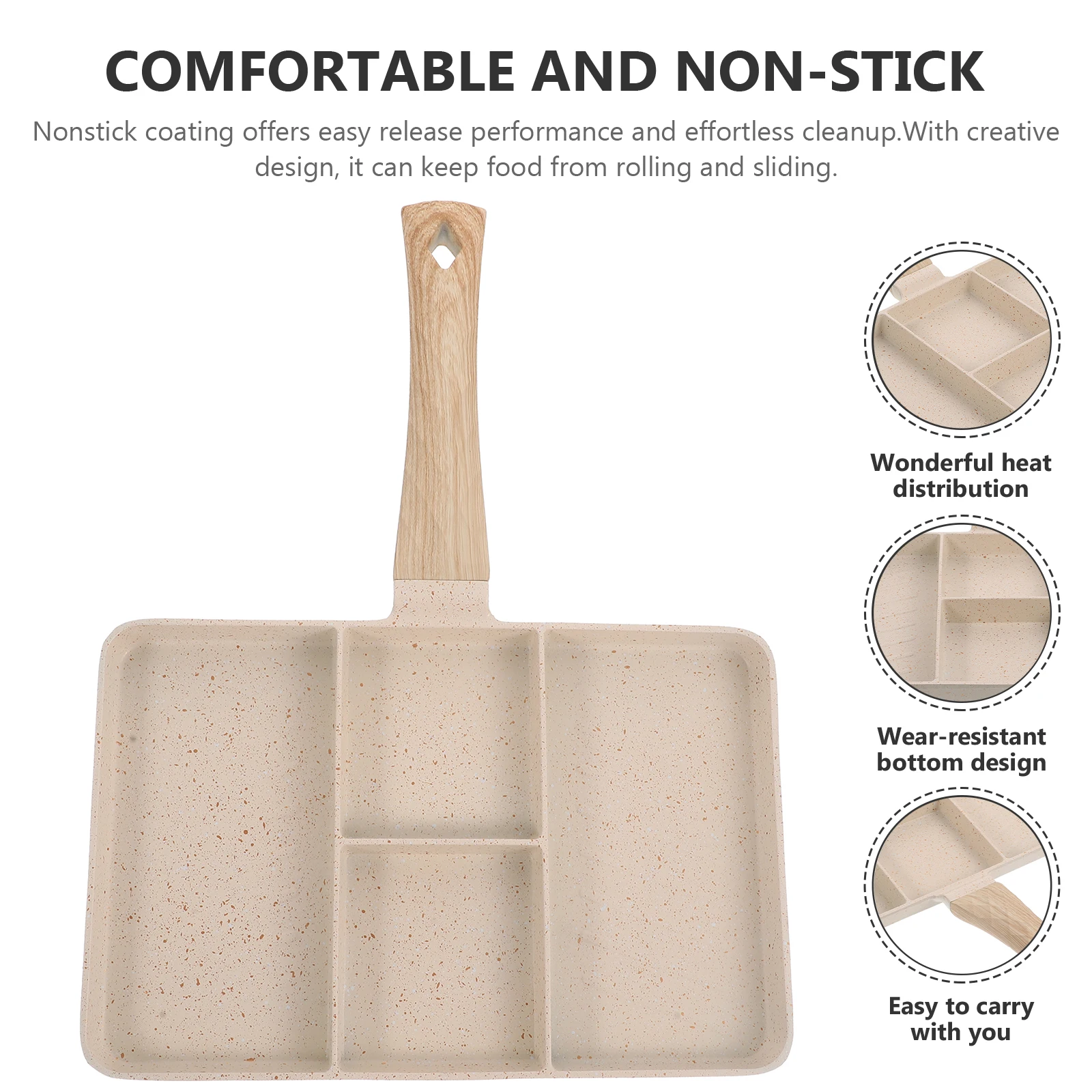 

Premium Multi-Function Non-Stick Egg Steak Pan Ergonomic Handle Frying Cookware Use Convenience Aluminum Alloy Pan