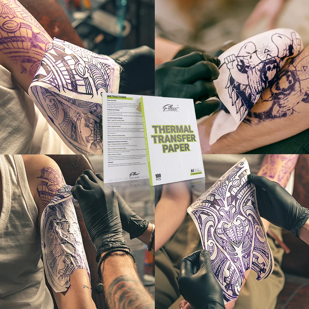 100PCS Filter Tattoo Transfer Paper A4 Size Tattoo Stencil Paper Carbon Thermal Copy Paper for Tattoo Transfer Machine - Image 6