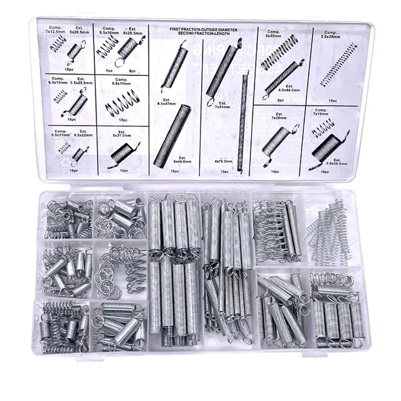 200pcs Electrical hardware compression spring tension spring kit torsion and extension spring set