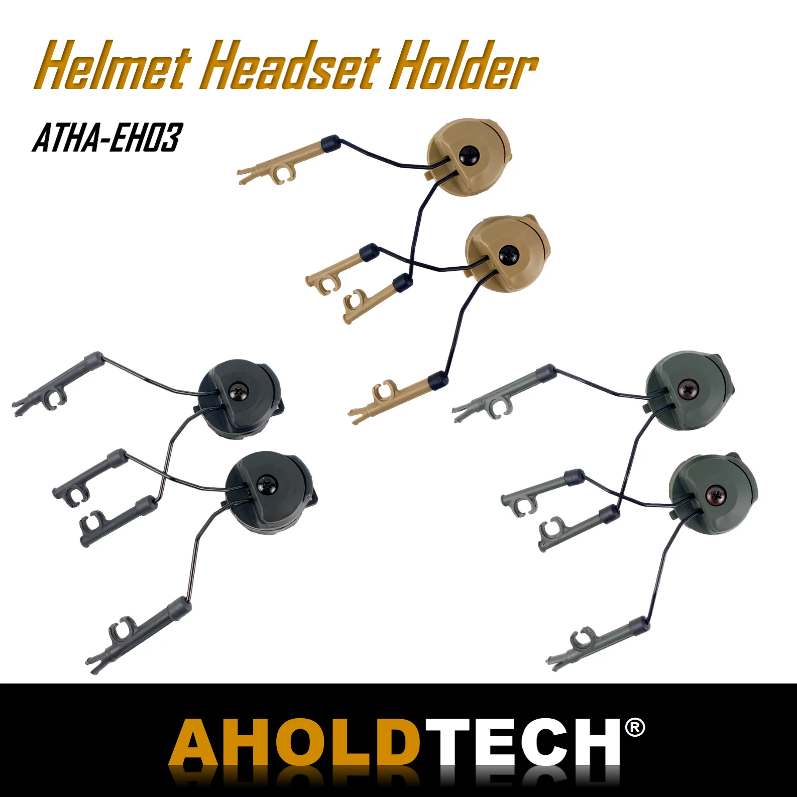 Imagem -04 - Aholdtech-tactical Headconjunto Stand Rápido Arc Rail Suporte de Auscultadores M-lok Rail Adapter Suporte de Auscultadores para Comtac Earmor