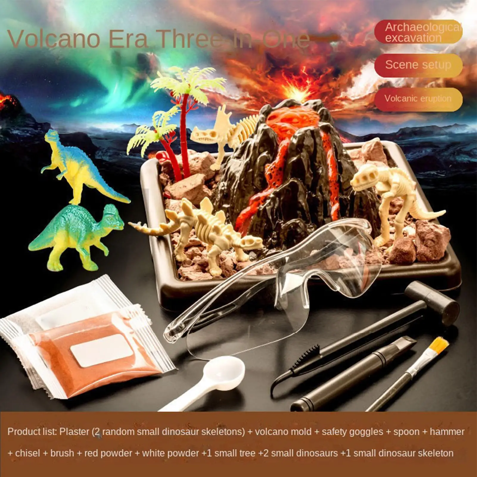Dinosaur Fossil Dig Kit Excavation Toy Archaeologist Set Cognitive Skill Building Toy for Kids Toddler Preschool Party Gift
