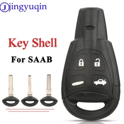 jingyuqin 4Buttons Replacement Remote Car Key Shell Case Fob For SAAB 93 95 9-3 9-5 WF LTQSAAM433TX Uncut Blade Smart Card