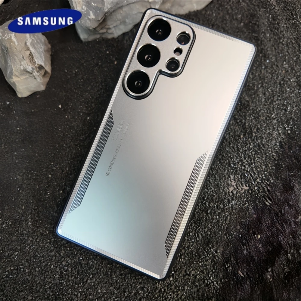 Luxury Aluminum Alloy Matte Metal Case Samsung Galaxy S25 Ultra S26 S24 S23 Ultra Plus Frame Shockproof Lens Protect Back Cover