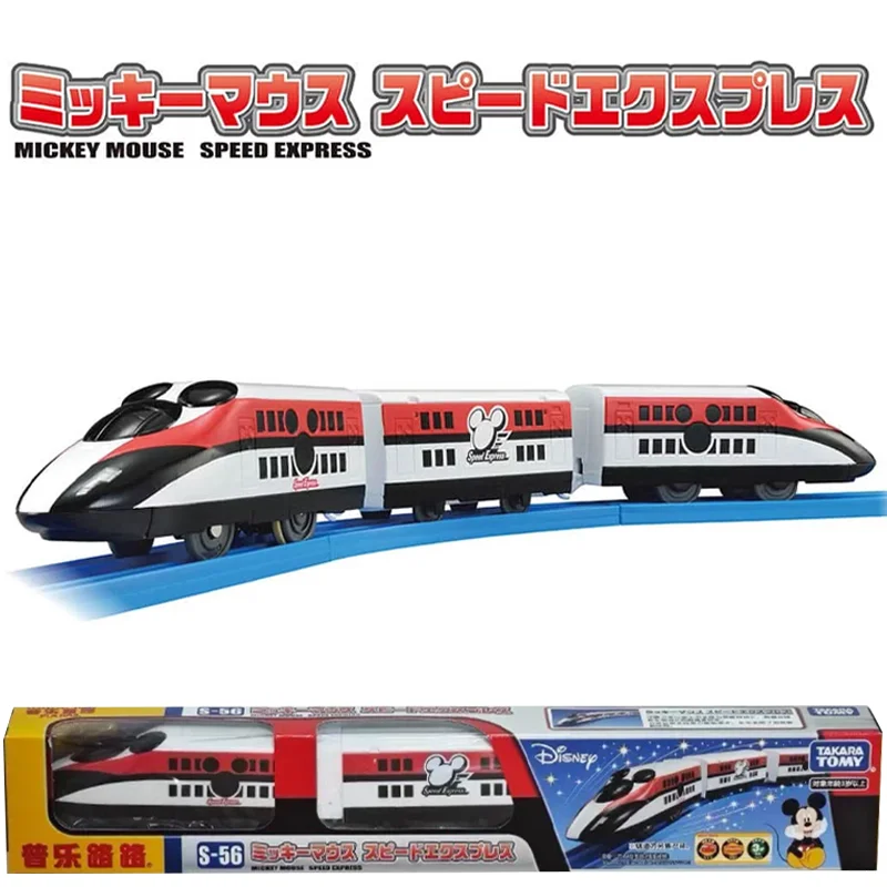 TAKARA TOMY Tomica Plarail S-56 MICKEY MOUSE SPEED EXPRESS Electric Train Model Kit Three Carriages Railway Car Toys