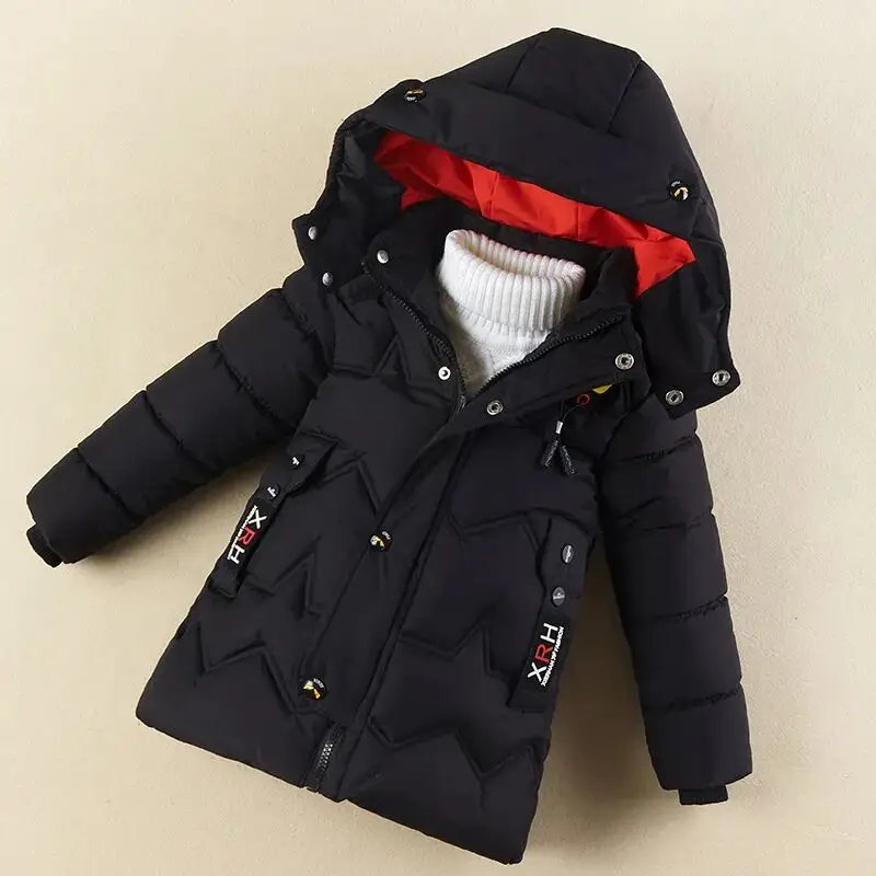 Baby Children Coats Winter Thick Jackets For Boys Warm Plush Thicken Outerwear For Girls Fur Hooded Jacket Kids Clothes Snowsuit