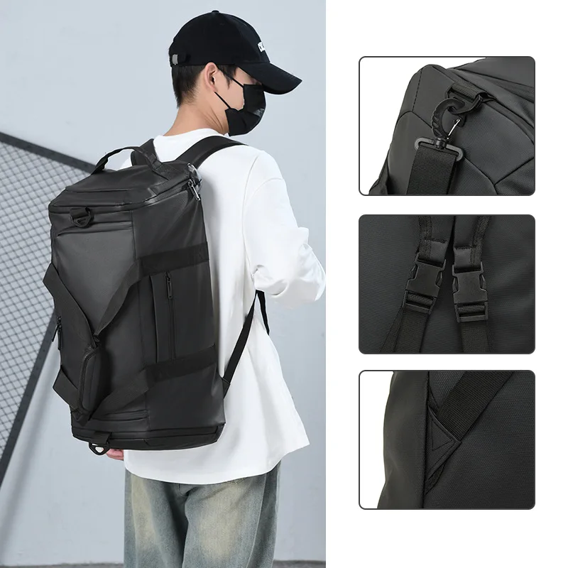large-capacity-fitness-bag-men's-handheld-travel-sports-bag-training-equipment-storage-bag-shoulder-bag-durable-pu-material