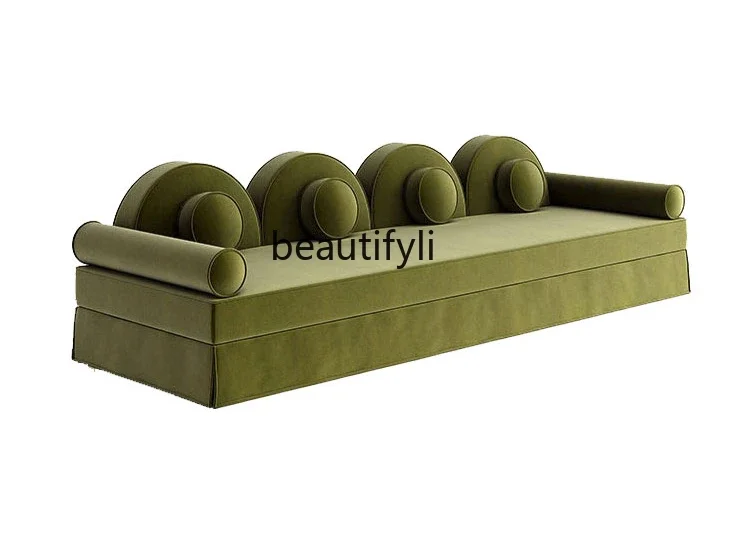 Nordic Fabric Sofa B & B Living Room Small apartment retro green, multi-person, casual sofa design