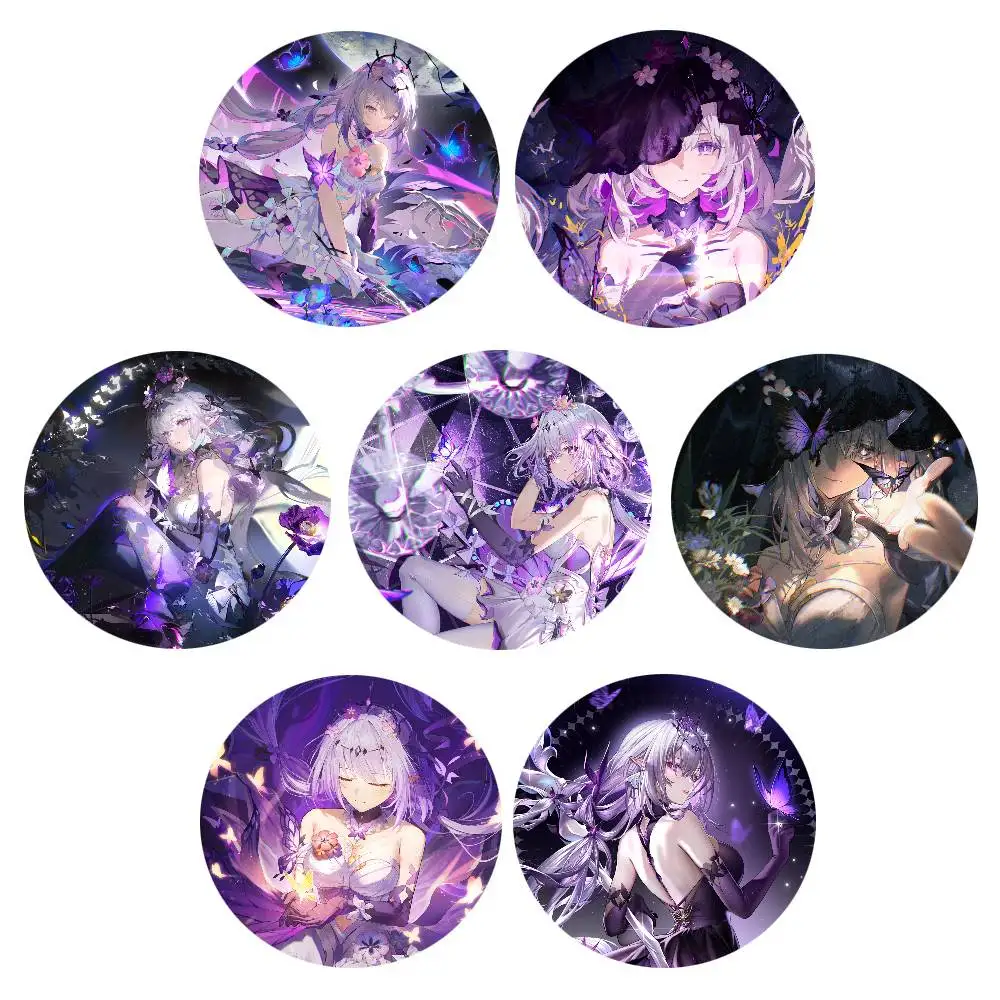 Game Honkai Star Rail Castorice Badges Round Badge Tinplate Coin Brooch Clothing Backpack Accessories Lapel Pin