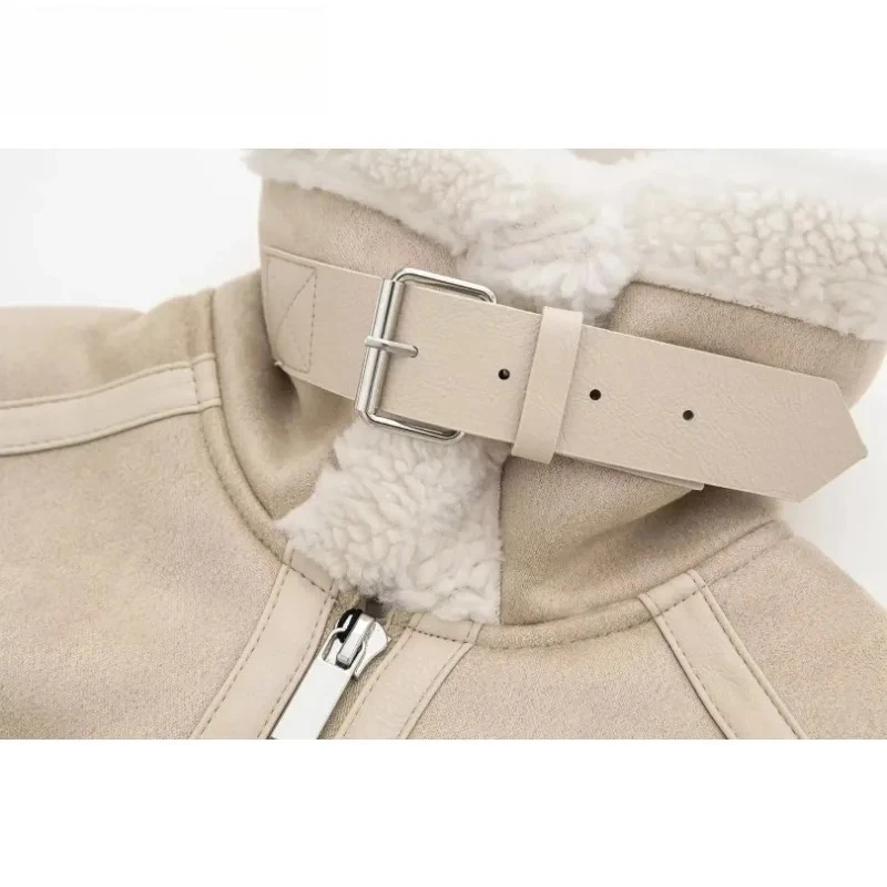 سترات شتوية أنيقة للسيدات على الموضة لعام 2025 بلون سادة وياقة مقلوبة وأكمام طويلة وجيوب وسحابات سترات نسائية دافئة