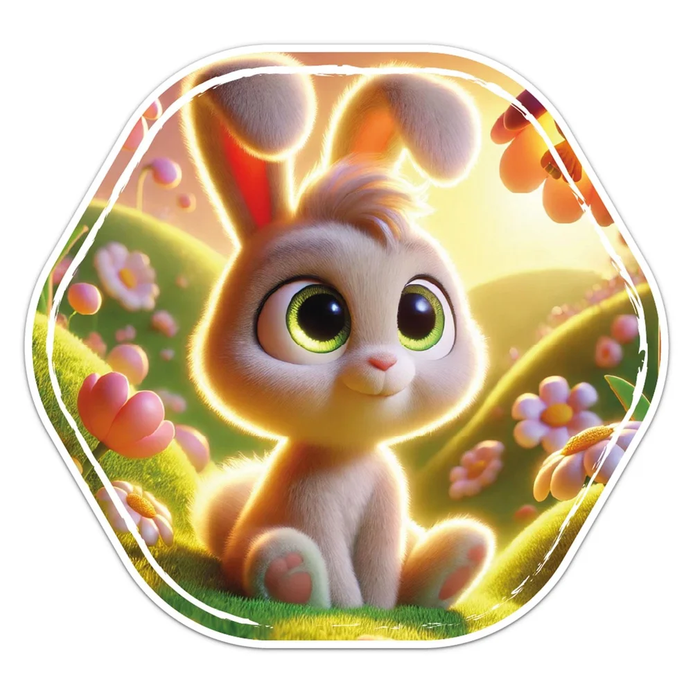 Sweet Rabbit Animal Vinyl Car Sticker Self Adhesive Decal for SUV Window and Travel Bag Animal Art Decoration