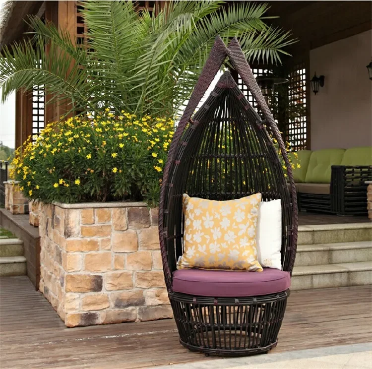 Rattan chair three-piece outdoor rattan recliner combination kit modern leisure armchair creative balcony table and chairs