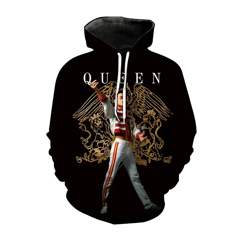 Hoodies  Rock Queen Band  Freddie Mercury 3d Print Sweatshirts Men Women  Hooded Oversized Hoodie Kids Pullover Sweatshirts Coat