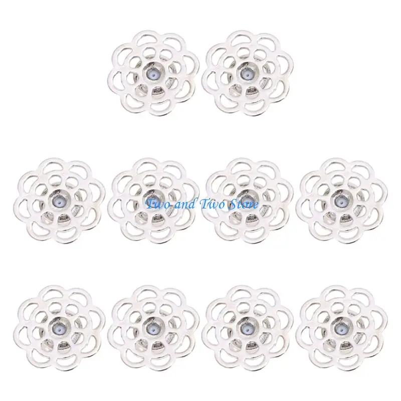 HX6F 10 Pieces Nonslip Earring Supports Copper Materials Stylish Floral Pattern