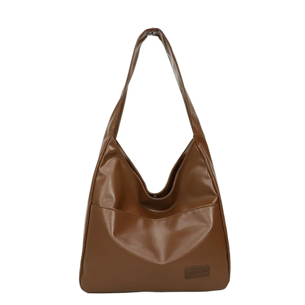 

Leisure Vintage Single Shoulder Bag Large Capacity Simple Minimalist Tote Bag PU Leather Ladies Handbags Outdoor