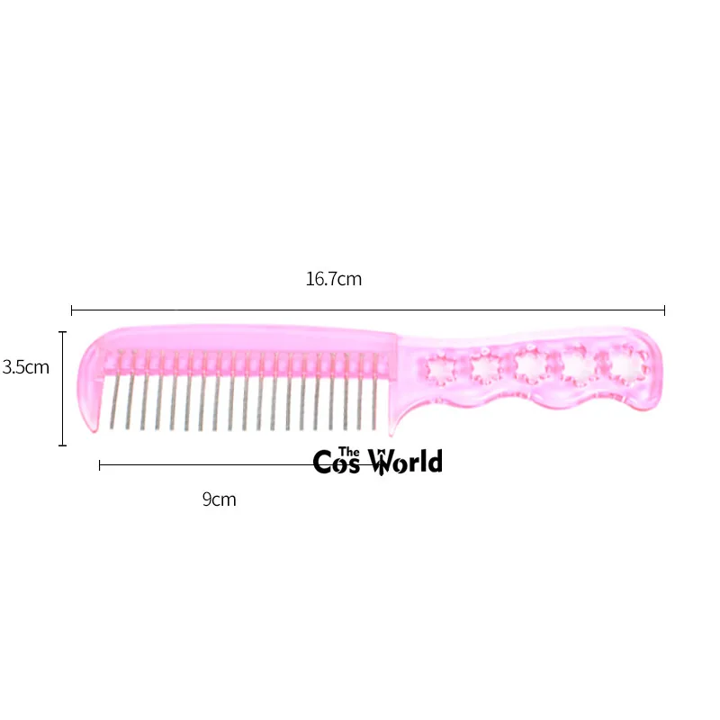 

Professional Anti-Static Steel Teeth Plastic Wig Comb Hairpiece Care Hair Brushes Accessories