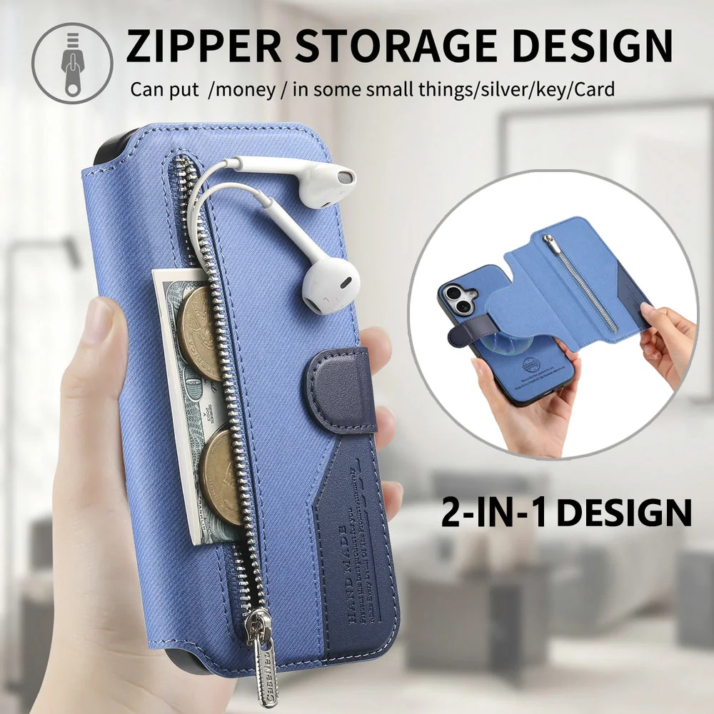 

Съемный кожаный чехол 2 в 1, защита RFID на 360 градусов для OPPO Realme 14 Pro Plus 5G, роскошный чехол-бумажник Funda Realme 14T 14X 14 Pro+, чехол