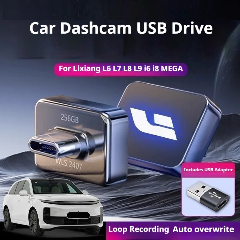For Li Lixiang L6 L7 L8 L9 I6 I8 MEGA Dedicated Car Dash Cam U Disk DVR Flash Drive USB 3.0 High Speed Recording Memory Drive