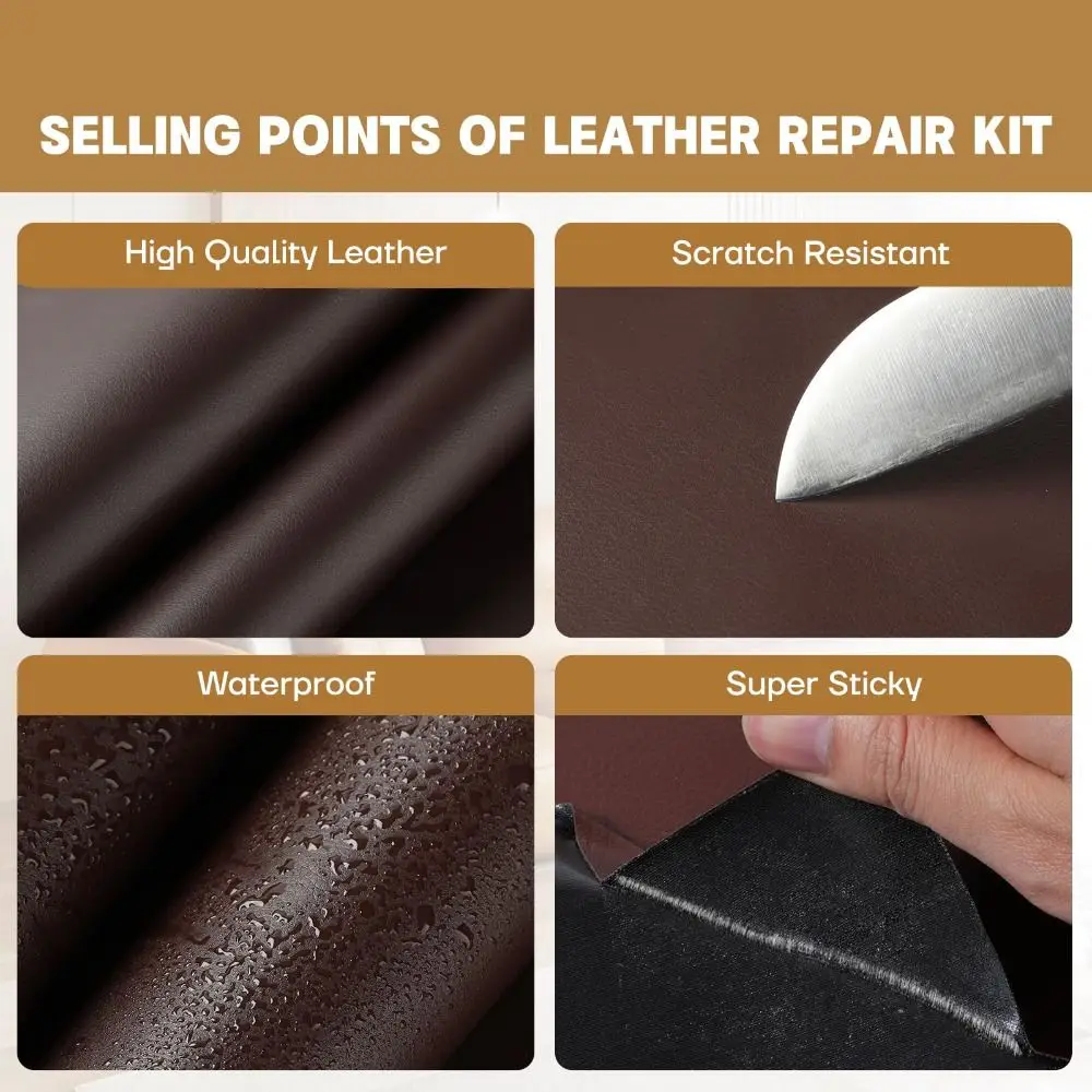 Self Adhesive Leather Repair Patch Matte 20x30cm Furniture Repair Tape Anti Scratch Large Couches Repair Kit